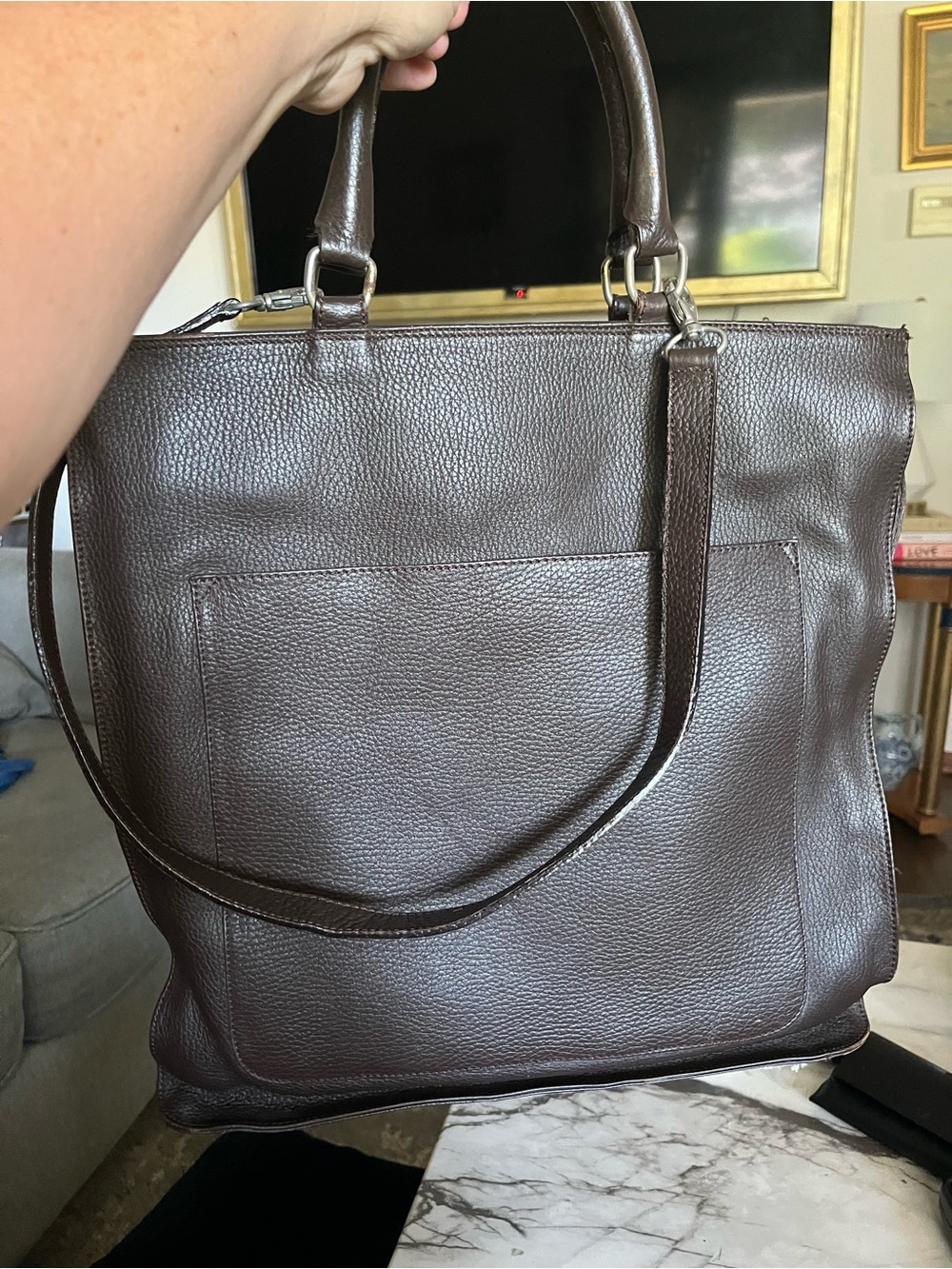 Vintage J.Crew Pebble Leather Tote - Made in Italy
